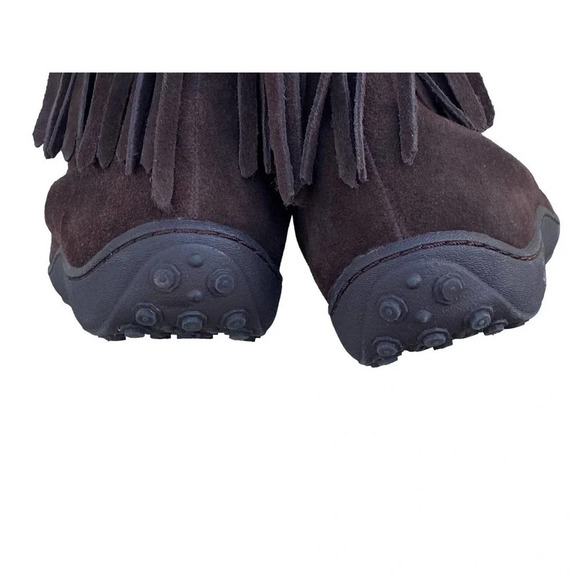 Girls Leather Michael Michael Kors Accents US 4 Brown Ankle Boots Side Boho Fall - Picture 7 of 12